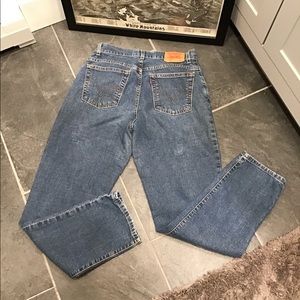 Levis 550 Vintage Relaxed Fit Stretch Tapered Leg High Waisted Mom Jean SZ 10